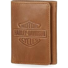 HARLEY-DAVIDSON Men's Leather RFID Blocking Trifold Wallet