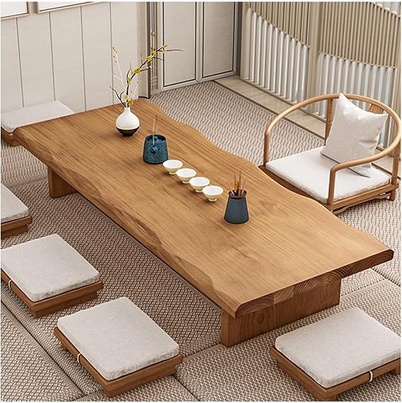 Modern Tatami Coffee Table,Large Size Japanese Floor Low Table,Multifunctional Rectangular Wooden Tea Table,for Living Room,Dining Room,Tea,Tatami(160x60x35cm)
