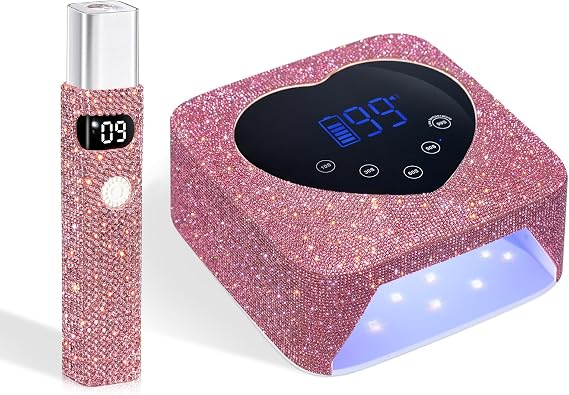 UV LED Nail Lamp 72W Rechargeable Sparkly Nail Dryer & Handheld UV Light for Gel Nails