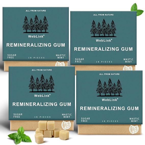 CURIPLAYA Sugar-Free Remineralizing Gum, Hydroxyapatite & Xylitol, 72 Ct | Mastic Mint, Oral Care Between Brushings, Xylitol Gum Dry Mouth Support, Biodegradable & Plastic-Free, No Aspartame & Dyes