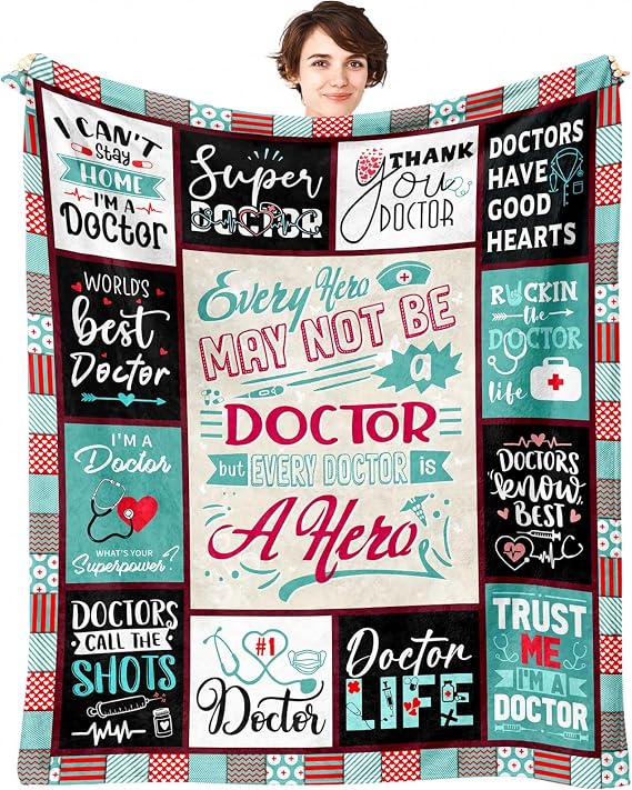 Doctor Gifts, Doctor Gifts for Women, Gifts for Doctors Female, National Doctors Day Gifts, Best Future Medical Dr Doctor Appreciation/Graduation Present Throw Blanket 60"X50"