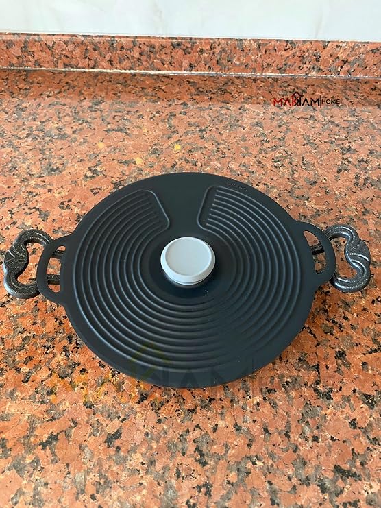 Silikon Tencere Kapağı, Tava Kapağı, Isı Koruyucu, Vakumlu kapak, Muhafaza kapağı (Siyah, 20Cm)