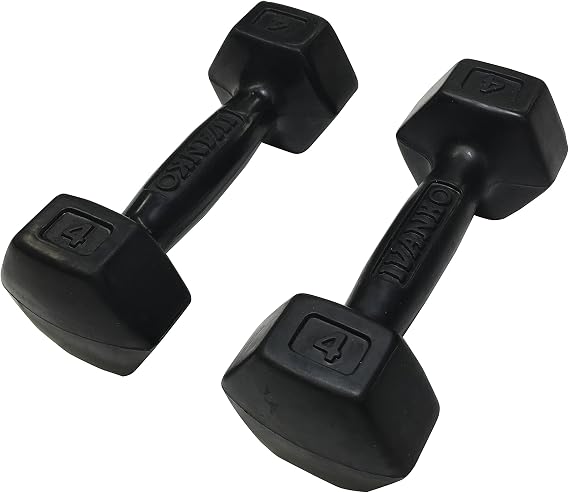 Ivanko Rubber Dumbbells, 4 lbs (PAIR)