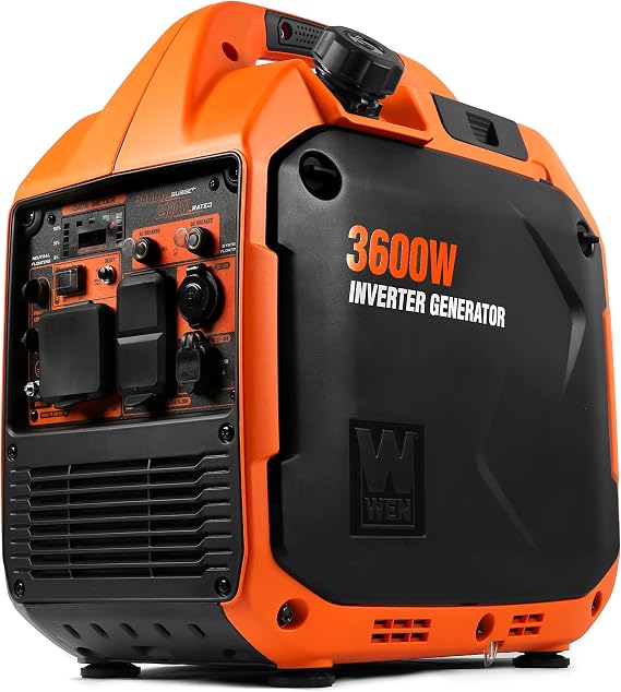WEN 3600-Watt Portable Inverter Generator, RV-Ready, Quiet and Lightweight with Fuel Shut Off (56360i)