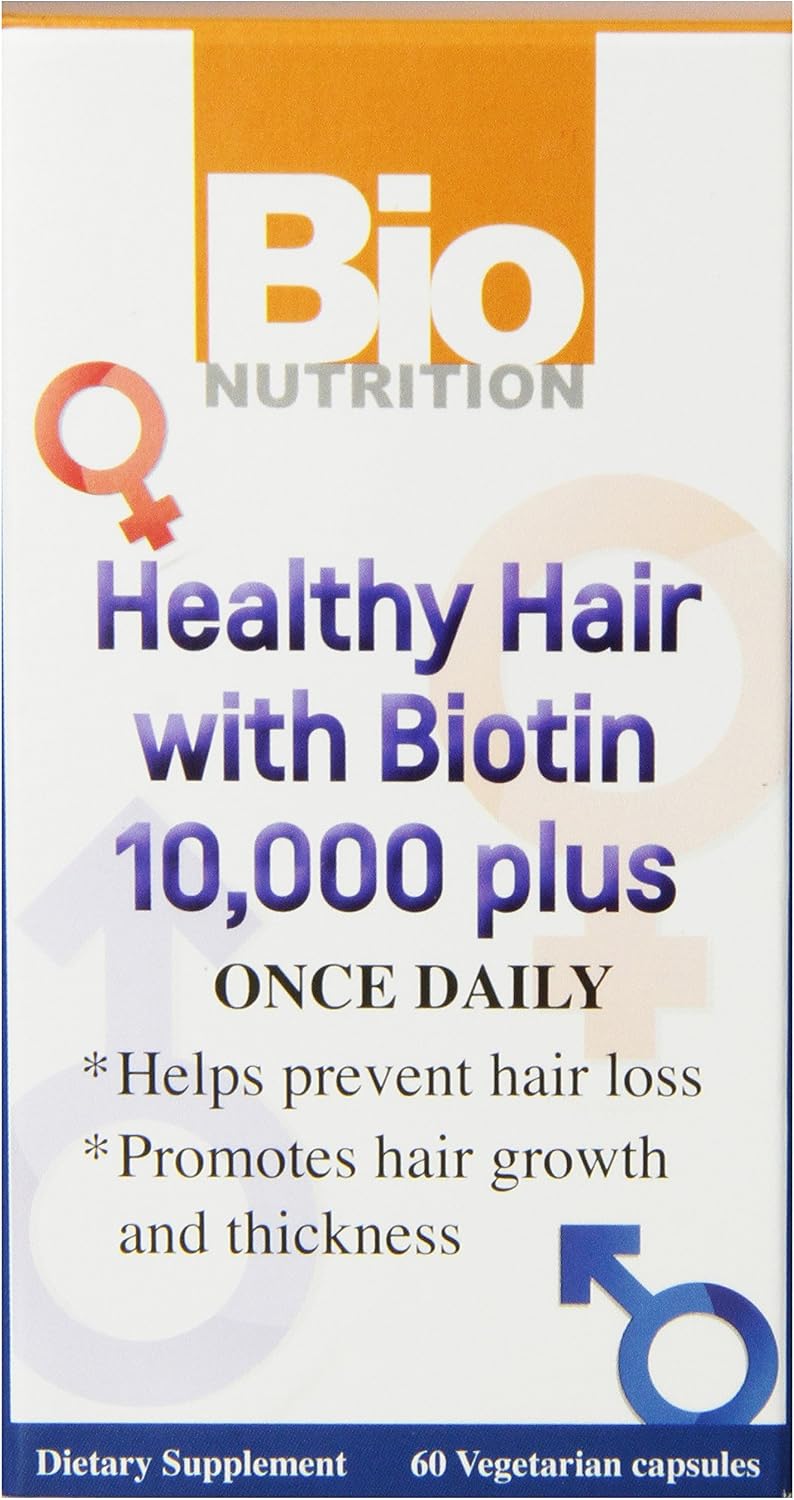 Bio Nutrition Healthy Hair Biotin Vegi-Caps, 60 Count