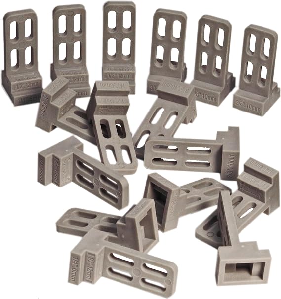 CalFlor MultiSpacers 5in1 Reusable Expansion Gap Spacers for Plank Flooring (Wood, Laminate, Vinyl & Click-Tile) Professional Grade, 20 pc 14 (6 mm), 516 (8 mm), 38 (10 mm), 12 (12 mm) 1" (25mm)