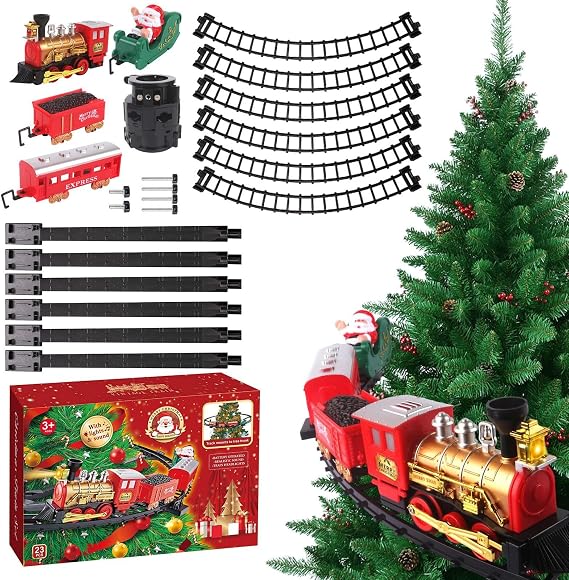 Christmas Tree Train, 43x29x7cm Ornaments With Light Sounds, Christmas Tree Music Engine Train Set | Festive For Living Room Bedroom Playroom Fireplace Mantel Bar Mall Holiday Birthday Party