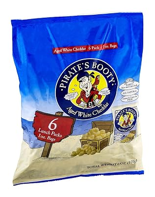 Pirates Booty Baked Rice and Corn Puffs Aged White Cheddar 61 OZ Pack of 2424
