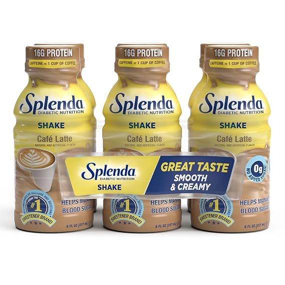 SPLENDA Diabetes Nutrition Shakes, Cafe Latte, 6 Pack