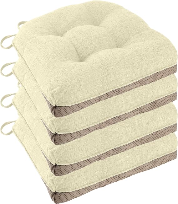 Chair Cushions for Dining Chairs Set of 4, 18"x18"x3", Beige