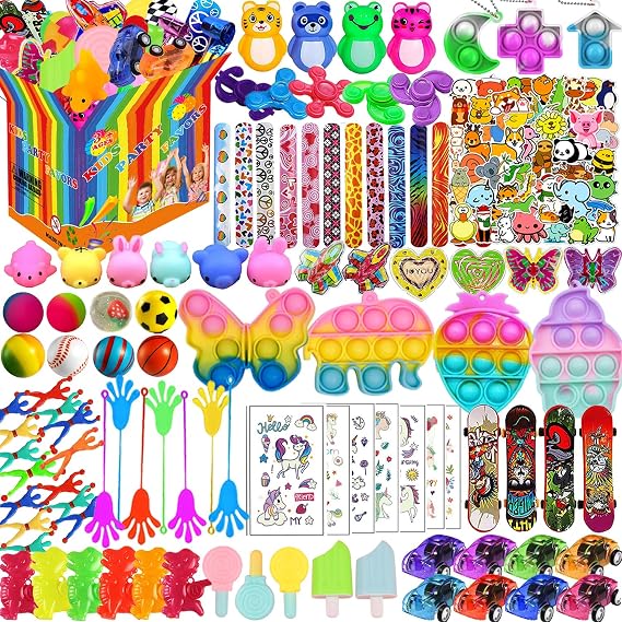 Beilunt 148 Pcs Party Favors for Kids 4-8-12 Assortment Fidget Toy, Easter Egg Fillers, Treasure Box Toys for Classroom Prizes, Carnival Prizes, Goodie Bags Stuffers Pinata Fillers