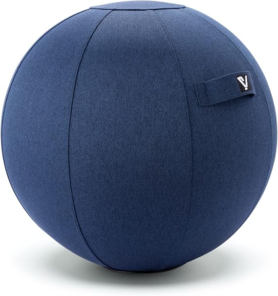 Sitting Ball Chair for Office and Home, Pilates Exercise Yoga Ball with Cover for Balance, Stability and Fitness, Ergonomic Posture Exercise Ball Seat with Handle and Pump