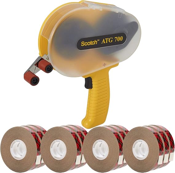 ATG Bundle - 3M Scotch 700 Applicator + 3M Scotch 924 Premium Adhesive Transfer Tape, 1/2" x 36 yd 12 Rolls