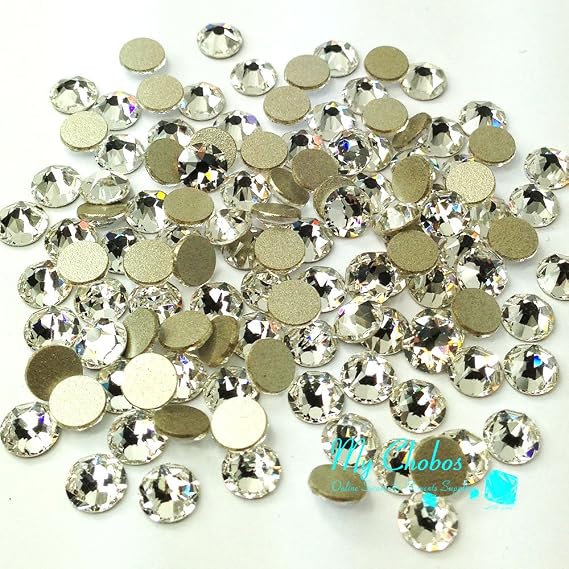 144 pcs Crystal (001) Clear Swarovski 2088 XIRIUS 20ss Flat Backs 5mm SS20 | Round Rhinestones gems DIY Bling Deco Foiled backing Nail art No-Hotfix Made in Austria