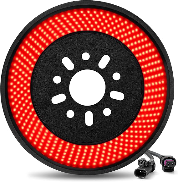 Spare Tire Brake Light for 2018-2025 Jeep Wrangler JL JLU Accessories, 405PCS LED Super Bright 3rd Third Brake Light, Plug & Play Wheel Light Red Ring Tail Light Easy Install Rear Brake Light
