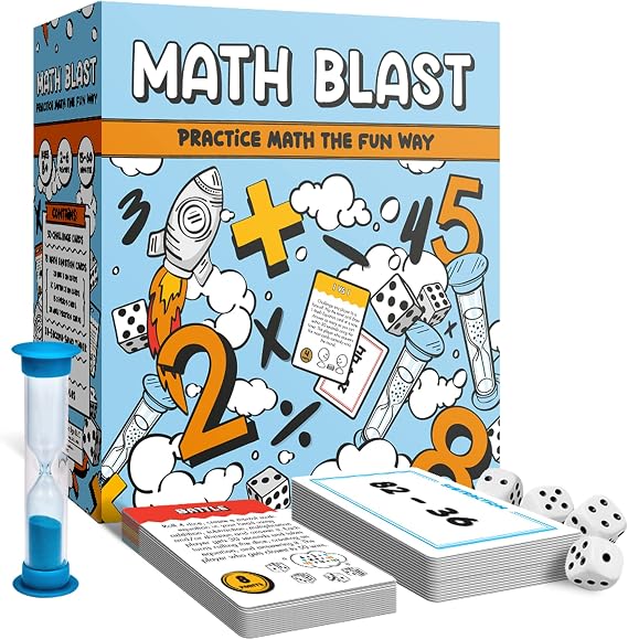 Math Blast! Cool Math Games for Kids 8-12 - Fun Educational Mental Math Game for Home & Classroom - Practice Math the Fun Way