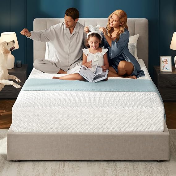 Rolanstar 10 Inch Twin Mattress Gel Memory for Cool Sleep & Pressure Relief, Medium Firm Feel, CertiPUR-US Certified, Mattress in a Box, White