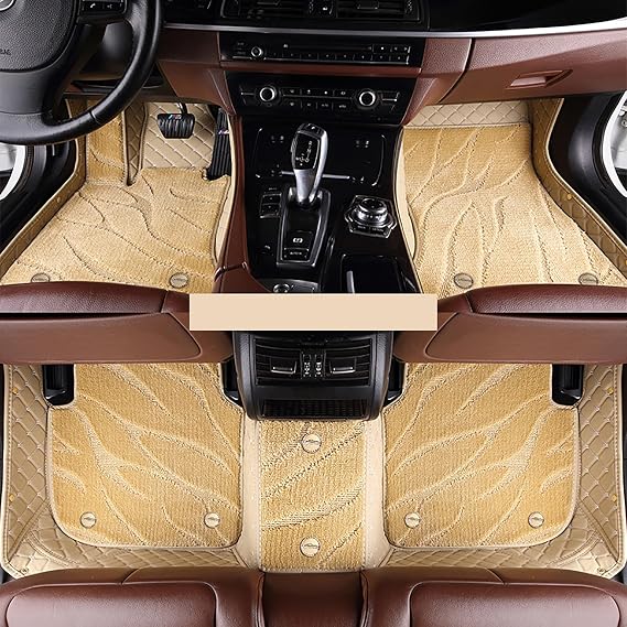 Custom Car Leather Floor Mats For BMW 1 Series E82 4 door 2007-2011, Full Coverage Front Rear Floor Liners Protector Carpet Pads Waterproof Non Slip All Weather Protection Interior Accessories
