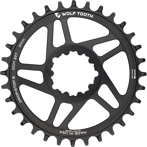 Wolf Tooth Direct Mount Chainring for SRAM Cranks - Boost 28T / 30T / 32T / 34T / 36T Drop-Stop B for Mountain Bikes