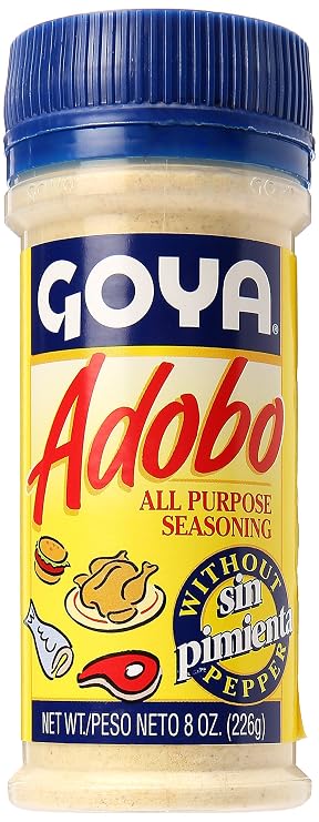 Adobo All Purpose Seasoning without Pepper by Goya, Poultry, Seafood, Meat, and Vegetable Seasoning, Fat Free and Calorie Free Latin Spice Blend, Mexican Seasoning, 28oz. Bottle | Poultry, Seafood, Meat, and Vegetable Seasoning, Fat Free and Calorie Free, Latin Spice Blend, Mexican Seasoning