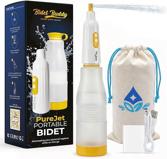 BIDET BUDDY PureJet Portable Bidet for Travel - 550mL Bottle, Arctic White