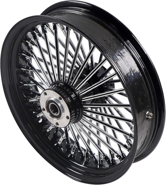 Fatflex 16" Rear Wheel Chrome Fat Spokes Black 3.5" Rim