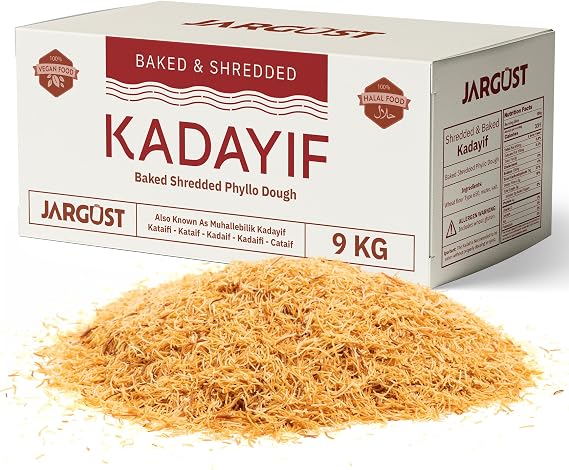 Bulk Baked & Shredded Kataifi 9kg, Shredded Fillo Dough, Pastry Dough, Chopped Katayif, Ingredient for The Viral Dubai Pistachio Chocolate