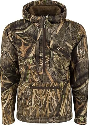 Drake Waterfowl Mens Ultimate Wader 14 Zip Hunting Warming Sherpa-Lined Breathable Water Repellent 4-Way Stretch Hoodie