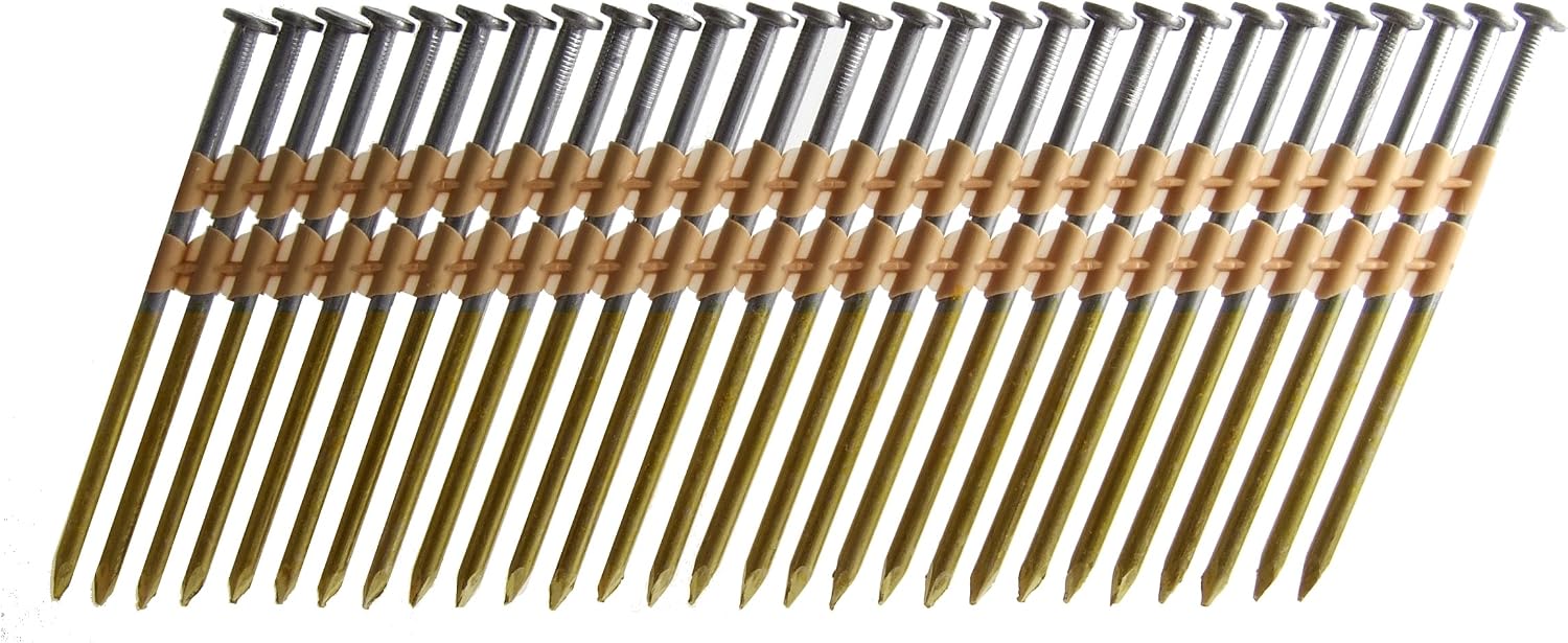 B&C Eagle A314X131HD22 Round Head 3-14-Inch x .131 x 22 Degree Hot Dip Galvanized Smooth Shank Plastic Collated Framing Nails 500 per box