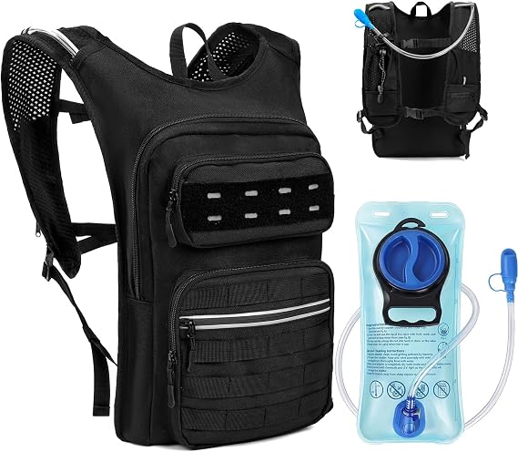 Hydration Backpack with 2L Bladder Tactical Pack for Hiking & Running