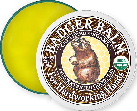 Badger Organic Healing Hand Balm, Hardworking Hands, .75 oz Tin