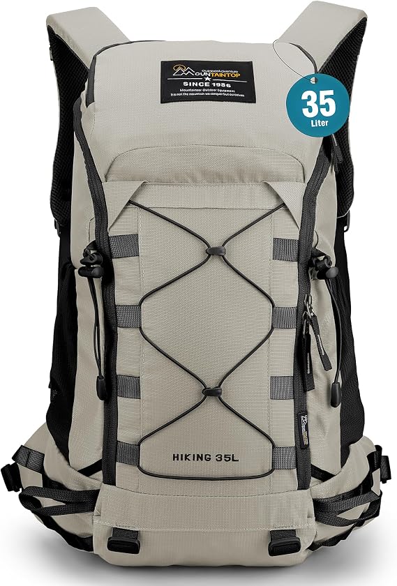 MOUNTAINTOP 35L Hiking Backpack, Lightweight Daypack with Rain Cover