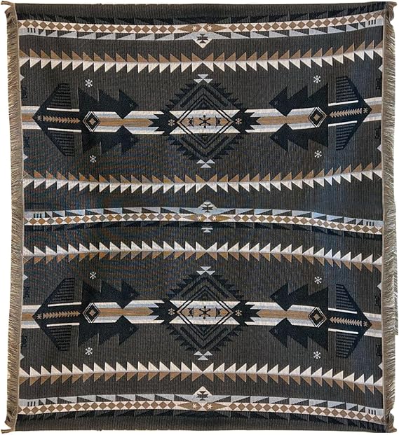 LumiSyne Cotton Woven Throw Blanket With Tassel Bohemian Tribal Ethnic Style Geometric Pattern Aztec Navajo Blanket Decorative Throw For Sofa Bed Armchair Camping Tapestry Tablecloths Carpet 160x130cm