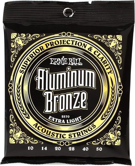 Ernie Ball Ekstra Hafif Alüminyum Bronz Akustik Gitar Telleri, Ölçü 10-50