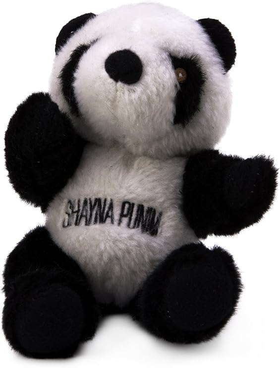 Copa Judaica Chewish Treat Shayna Punin Panda Plush Dog Toy with Squeaker, 6 by 7-Inch, Black and White