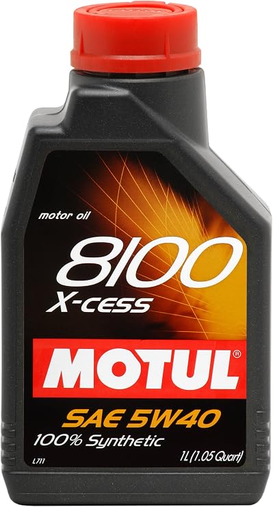 Motul 007236 8100 X-cess 5W-40 100 Percent Synthetic Gasoline and Diesel Engine Oil - 1 Liter Bottle