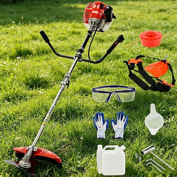 Factory Direct,52CC 2-Stroke Gas Weed Eater/Brush Cutter, String Trimmer, Maximum Power/Speed - 2.3KW/8500rpm & Multi Functional Gas Weed Wacker for Yard & Garden