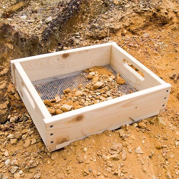 Forestry Suppliers Archaeological Hand Sifting Screen, 12 x 14 in Sifting Area, 1/4 in Mesh, White Pine Frame