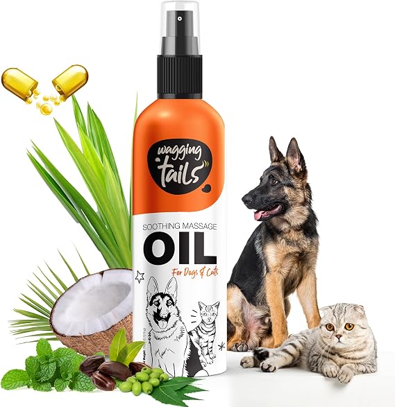 Wagging Tails 6-in-1 Soothing Oil - 6.76 fl oz for Dogs & Cats | Coconut Oil for Skin & Coat | Helps Hydrate & Moisturize Hair | Improve Coat Shine and Softness
