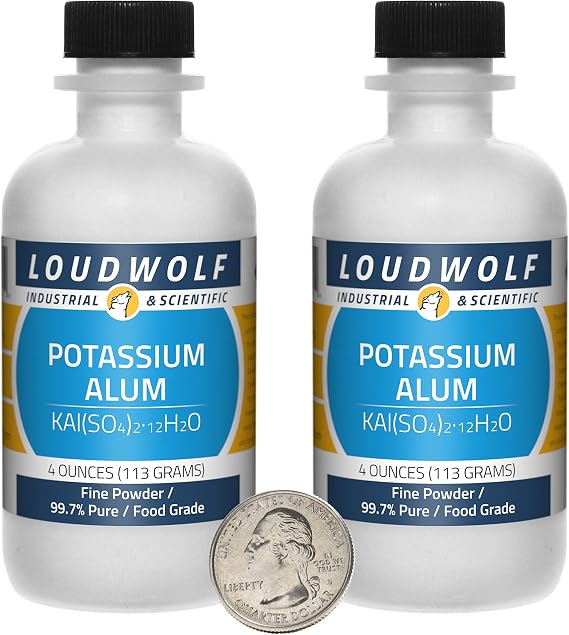 Potassium Alum / 8 Ounces / 2 Bottles / 99.7% Pure Food Grade/Fine Powder