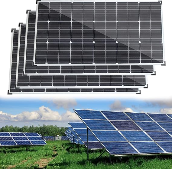 GSHAOBEN 800W Solar Panel Kit, 200W Flexible Monocrystalline Solar Panel Kit Photovoltaic Module Solar Panel + 40A Solar Controller for Home, Caravan, Boat./Fourpieces