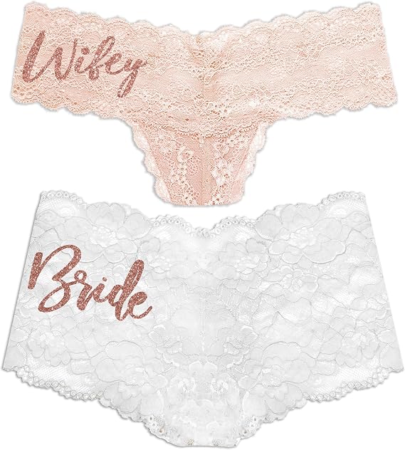 RhinestoneSash Naughty Lingerie Shower Gifts - Funny Bride Panties - Sexy Wedding Night Outfits