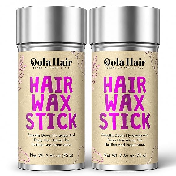Dolahair Hair Wax Stick for Flyaways, Smoothing, and Slick Back - Hair Pomade for Women and Kids (2 Pack)