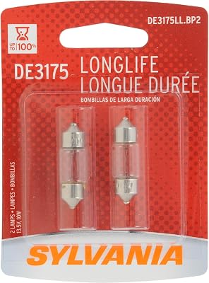 SYLVANIA DE3175 Long Life Miniature Bulb Contains 2 Bulbs
