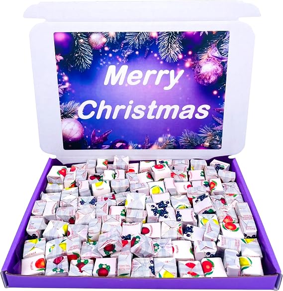 Fruit Caramels Sweets Gift Box Christmas Hamper 400g Retro Sweets Gift Candy