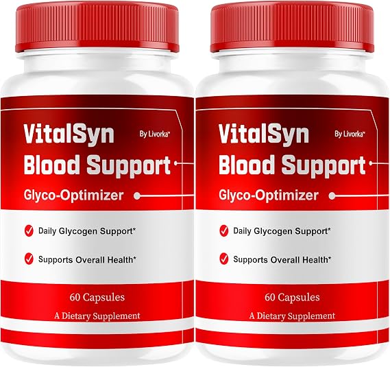 (2 Pack) Vitalsyn Blood Support - Vitalsin Support Capsules Glyco Optimizer, Vitalsym Advanced Formula Premium Pills, Vital Syn Multivitamin for Overall Health & Wellness, 120 Capsules for 2 Months