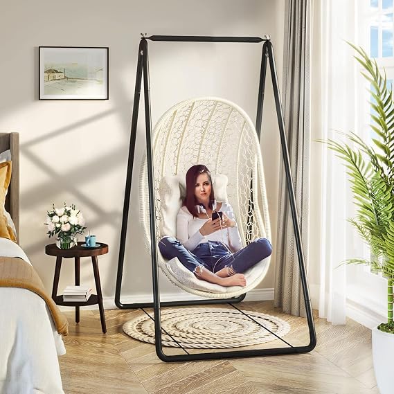 300Lbs Hammock Chair Stand,Heavy-Duty Steel Hammock Stand, Multi-Use Swing Stand for Outdoor Indoor,Hammock Chair not Include
