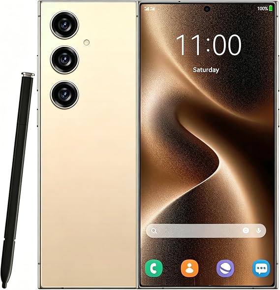 C24 Ultra Unlocked Smartphone, 8GB+256GB Cell Phone(Gold)