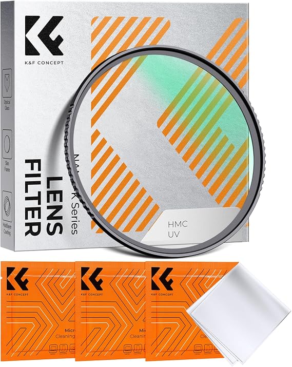 K&F Concept 77mm MC UV Protection Filter Slim Frame with 18-Multi-Layer Coatings for Camera Lens (K-Series) | Ultra Slim UV Lens Filter with 3 Cleaning Cloths for Camera Lens (K-Series) FV301