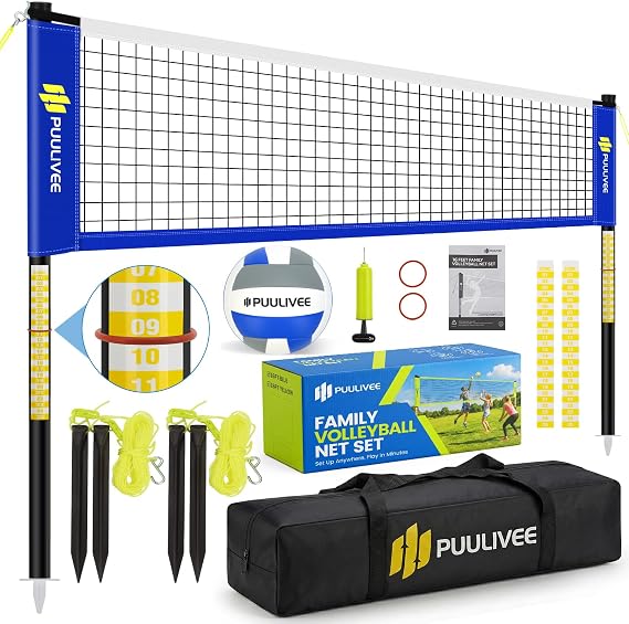 32ft/16ft Outdoor Volleyball Net Set for Backyard, Beach, Grass
